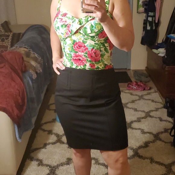 Express Dresses & Skirts - Express black pin up pencil skirt 12 L work